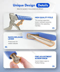 11-Inch Pocket Hole Clamp 2-In-1 Right Angle And Pocket Hole Dual-Use Clamp For Drawer Construction, Shelves, Cabinets, Boxes, And DIY Woodworking Projects, blue handle, metal clamp