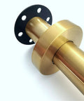 Brass-colored steel table leg with mounting plate, Stainless Steel Round Table Leg 6cm Diameter With Screws