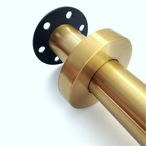Brass-colored steel table leg with mounting plate, Stainless Steel Round Table Leg 6cm Diameter With Screws