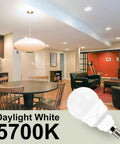 Color Changing RGB LED Bulbs E12 5W 12 Colors A15 Candle Base With Remote 4 Pack, showcasing bulb used in modern living room.