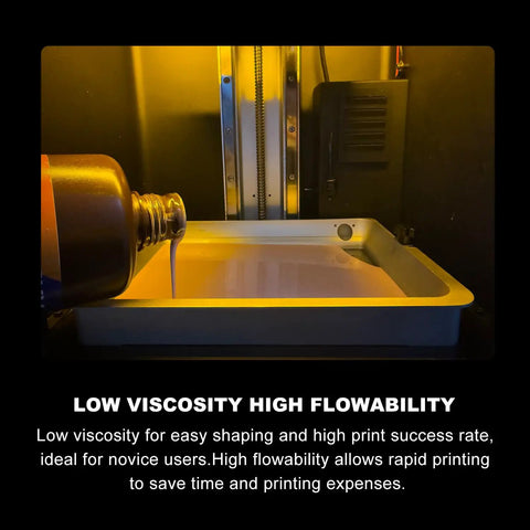 Standard Lite Black 3D Printer Resin 405nm UV Curing Photopolymer For LCD And DLP Printers Low Odor Fast Curing High Precision Low Shrinkage Killer Detail Great Value Super Smooth Flow For Newbies And Pros 1Kg