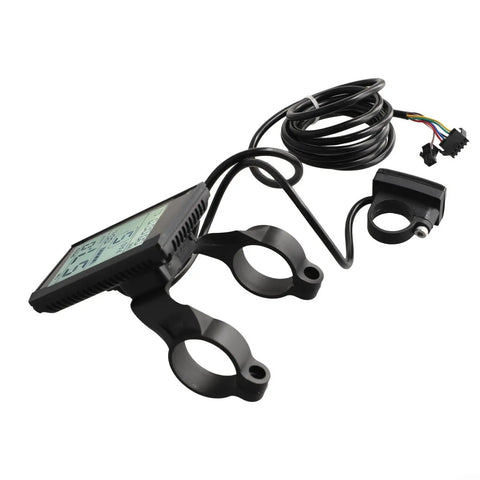 Upgrade Your Ride With Premium S830 LCD Display Screen Featuring 5Pin Sm Connector For 24V 36V And 48V Electric Bike Scooter Smart UART Control Panel Dash For Speed And Battery Monitoring black wired LCD display with handlebar mounts