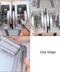 Installation steps of 4 Piece Black 2020 Aluminum Extrusion Pivot Hinge Swivel Angle Bracket With Handle For 20 Series