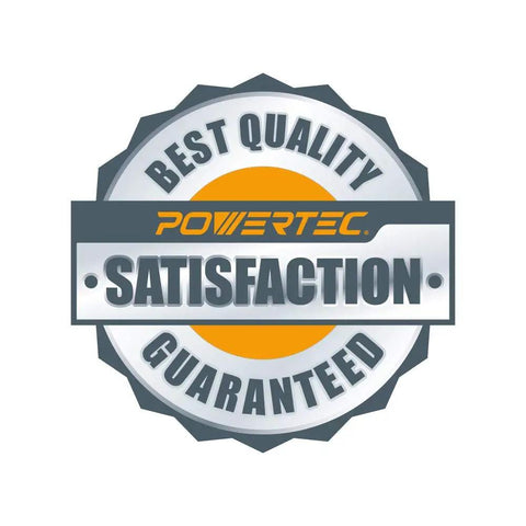 Best quality satisfaction guaranteed badge with Powertec logo