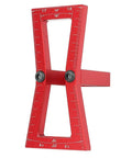 Precision Dovetail Ruler Gauge For Woodworking Aluminum Alloy Joint Layout Template With Dual Slope Ratios red finish ruler for accurate measurements.