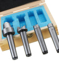 Kick Start Your Woodworking Game With This Heavy Duty Mt2 Spur Live Center Set in wooden box with four precision turning tools