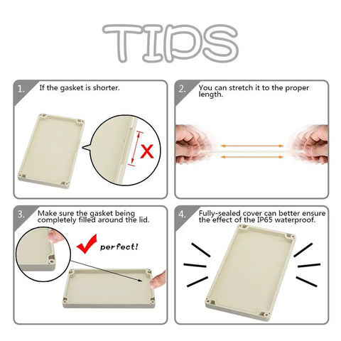 Tips for using the Built Tough IP65 Waterproof Junction Box Durable ABS Plastic Electrical Enclosure to ensure proper sealing.