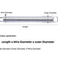 Diagram showing dimensions of Beatdown Ready 304 Stainless Steel Pull Spring With Double Loop Hooks And Knockout Tension For Tough Diy Jobs And Garage Shop Tweaks At 25 Mm Outer Diameter.