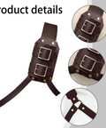 Old School Medieval Leather Back Sword Frog Holster For Renaissance Viking Warrior Costumes with buckle details