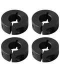 4 Pack Shaft Collars 1-1/2 Inch Bore Split Clamp On 1045 Steel With M4 Set Screws, front view showing 2-3/8 OD and 9/16 thickness