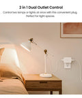 Bedroom setting with lamp and 2 In 1 Dimmer Plug With Remote No Smart Features, Wireless Control Outlet With Up To 100 Ft Range, Plug In Dimmer Switch For Dimmable Bulbs And String Lights, Max 300W.