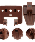 5 Sets Drawer Slide Replacement Kit With Rollers For Dresser Drawers, brown heavy duty plastic guides close-up