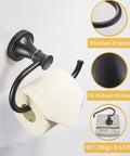 Oil Rubbed Bronze Wall Mounted Toilet Paper Holder With Rustproof Stainless Steel Hanger And Zinc Alloy Base, wall view