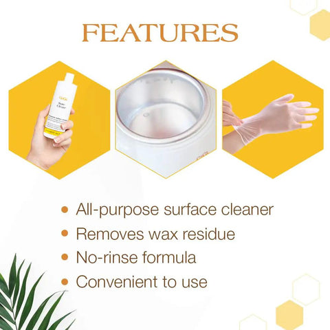 Wax Residue Remover For All Surfaces Pro Grade Cleaner To Quickly Knock Out Excess Wax From Wax Stations, Tools, And Warmers, Safe For Salon Use, 8 Fl Oz bottle and wax warmer