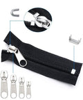 Zipper Repair Kit 169Pcs With Sliders, Stops, Top And Bottom, Pliers Tool And Extension Pulls For Clothing Jackets Purses Luggage Backpacks Silver And Black