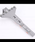 Killer Precision Adjustable Router Circle Cutting Jig With Heavy Duty Stainless Frame showing stainless steel construction and radius adjustment features.