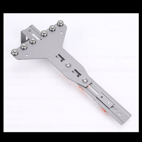 Killer Precision Adjustable Router Circle Cutting Jig With Heavy Duty Stainless Frame showing stainless steel construction and radius adjustment features.