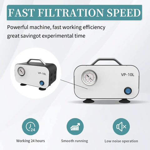 Compact Lil Portable Diaphragm Vacuum Pump 10L Min Oil Free For Lab Filtration Oilless Mini Pump With 110V Power Negative Pressure Vacuum