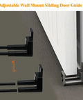 Barn Door Floor Guide With Adjustable Wall Mount For Easy Installation RV Sliding Door Guide With Screws Black Finish 2 Packs