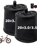 Beefy 20x3 Fat Bike Inner Tube Set for 20x2.75 to 20x3.5 tires, heavy duty butyl rubber, two pack for eBikes and beach cruisers.