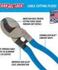 Heavy Duty Cable Cutter 9.5 Inch High Carbon Steel USA Made Cuts Thick Aluminum And Copper For Electricians And DIY Projects