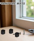 U Shaped Chair Leg Caps Floor Glides For Bar Stools And Hardwood Floors Easy Clip On No Sweat Install Universal Fit shown on table