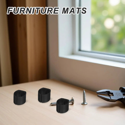 U Shaped Chair Leg Caps Floor Glides For Bar Stools And Hardwood Floors Easy Clip On No Sweat Install Universal Fit shown on table
