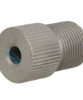 Metal drill chuck adapter sleeve, knurled body, 5 mm bore, external threads for woodworking drill bits