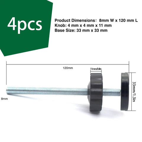 4 Pack 8mm Baby Gate Threaded Spindle Rods Replacement Hardware Kit For Pets And Dogs Pressure Mounted Safety Gates