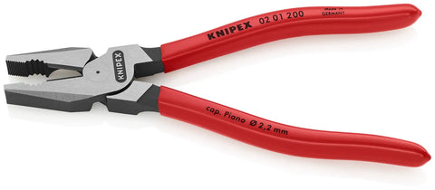 High Leverage Combination Pliers 7.87 Inch Heavy Duty Cutter With 63 HRC Cutting Edges And Plastic Coated Grips Delivers 35 Percent Less Effort For Electrical And Mechanical Work In The Shop