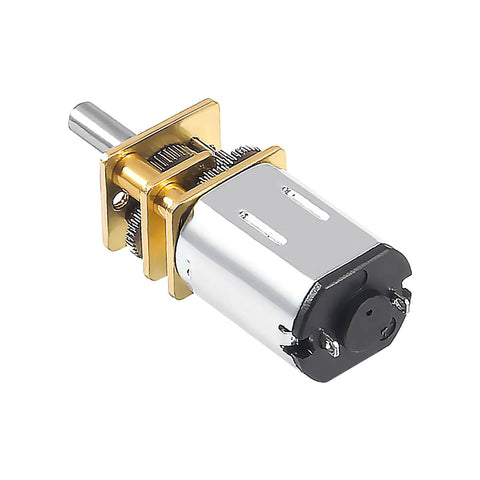 Two Pack DC 6V 100RPM N20 Micro Gear Motor With 3mm Shaft Full Metal Gearbox 1 To 1000 Reduction side view