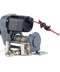 Heavy Duty Metal Electric Winch With Wireless Remote Control For TRX4 SCX10 D90 1/10 Rc Crawler Upgrade And Modification Parts Kit showing motor and steel rope.