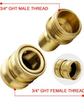 Heavy Duty Garden Hose Quick Connect Fittings Set For Three Quarter Inch Hoses Brass Construction With Leak Free Seal