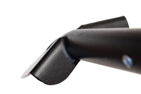 Close-up of a closed back steel blade of a 12 Gauge 14 Inch Drain Spade With Fiberglass D-Grip Handle, Commercial Grade.
