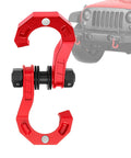 Three Quarter Inch D Ring Split Shackle Beefy Carbon Steel Heavy Duty Towing Winch Shackle For Vehicle Recovery in red with vehicle