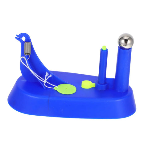 Hands On Pendulum Ball Physics Lab Kit For Middle School Students, Easy To Use Newtonian Mechanics Classroom Demonstrations, Educational Science Experiment Tool showing sky-blue pendulum and metal ball