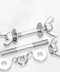 304 Stainless Steel Threaded Rod Connector Kit With Through-Bolt Set Wing Nuts And Oversized Washers For Quick Assembly M3x200