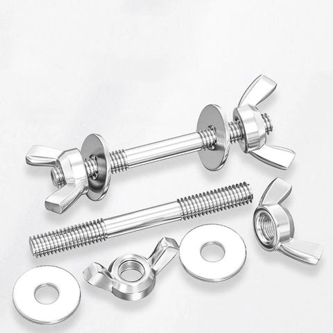 304 Stainless Steel Threaded Rod Connector Kit With Through-Bolt Set Wing Nuts And Oversized Washers For Quick Assembly M3x200