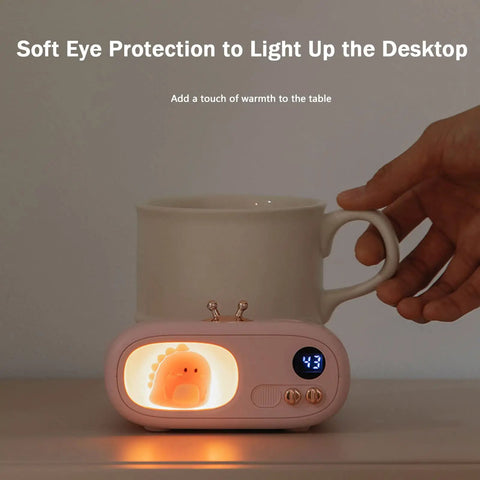 Skip The Lukewarm Vibes Keep Your Morning Brew Sweating Hot On Any Desk With This Smart Electric Coffee Mug Warmer in soft pink.