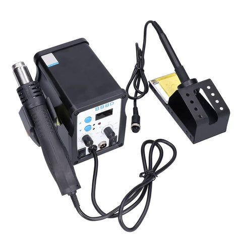 Pro Grade Digital Hot Air Rework Station 898D With Adjustable Temperature And Air Flow Brushless Fan Aluminum Alloy Body