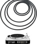 20 Pack Black Round Cassette Recorder Belts 1.5mm Thick Replacement Belts For Tape Decks And Cassette Players with turntable below