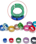 Flat Aluminum Pigeon Ring Set No Fuss For Bird Leg Bands With Random Mixed Colors And Clear Laser Etched ID Numbers