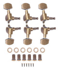 Top Notch Locking Guitar Tuning Pegs Set of 6 With Copper Alloy Machine Heads For Fast Accurate Pitch And Anti Rust Durable Internal Gears For Acoustic Electric Guitars, six-piece brass guitar tuners with bushings and screws