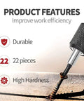 Grab This Ultimate 22 Piece Damaged Screw Extractor Drill Bit Set To Bust Those Stripped Screws Like A Pro And Fix Rusty Bolts Fast With High Hardness Durability That Slams Straight Through Jagged Messes Every Single Time. 22-piece steel extractor bit on rusty screw