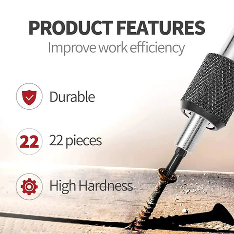 Grab This Ultimate 22 Piece Damaged Screw Extractor Drill Bit Set To Bust Those Stripped Screws Like A Pro And Fix Rusty Bolts Fast With High Hardness Durability That Slams Straight Through Jagged Messes Every Single Time. 22-piece steel extractor bit on rusty screw