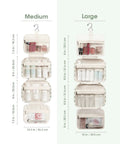 Must Have Hanging Toiletry Bag For Women Travel Organizer With Checkered Green Design, medium vs large size comparison image