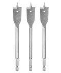 Three Piece Spade Drill Bit Set Three Quarter Inch Paddle Flat Bits For Woodworking With Quick Change One Quarter Inch Hex Shank
