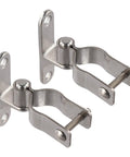 Tough As Nails 304 Stainless Steel Gate Hinges 345 Cm Heavy Duty Wall Mount Set For Chain Link Fences Barn Doors And Outdoor Sheds Corrosion Resistant Hardware Built To Last close-up view of steel hinges