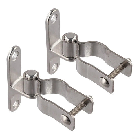 Tough As Nails 304 Stainless Steel Gate Hinges 345 Cm Heavy Duty Wall Mount Set For Chain Link Fences Barn Doors And Outdoor Sheds Corrosion Resistant Hardware Built To Last close-up view of steel hinges