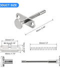 Heavy Duty Steel Plunger Latches 65 X 65 Mm Spring Loaded Cabinet Drawer Locks With Mounting Screws, detailed dimensions.